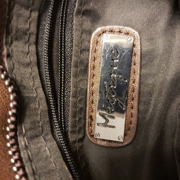 Miztique brown suede bag with animal print - Picture 2 of 8